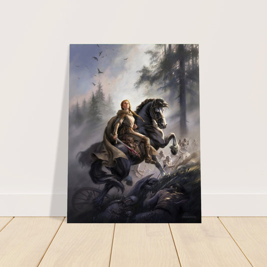 Divided Allegiance Poster – Woman Knight on Black Horse Todd Lockwood Art 2