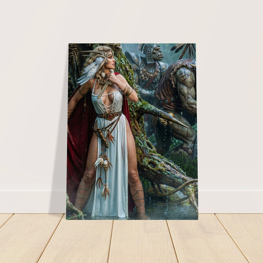 Fantasy Art Poster – Warrior Goddess in Ancient Ruins, Mystical Adventure 2