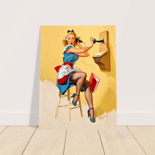 What a Line! by Gil Elvgren 1949 Vintage Pin-Up Poster Wall Art Decor 2