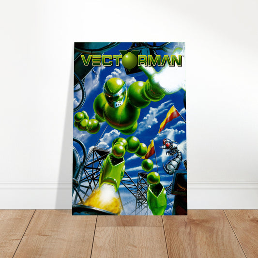 Vectorman Poster – Green Robot Hero Video Game Art Print Wall Art Decor 2