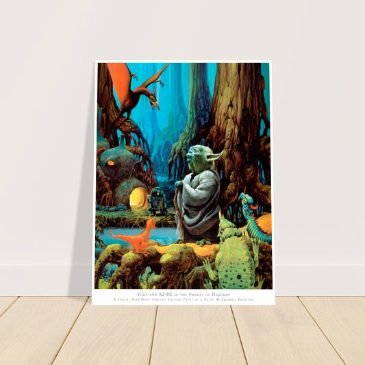 RALPH MCQUARRIE POSTER - YODA R2-D2 SWAMPS DAGOBAH STAR WARS ART 2