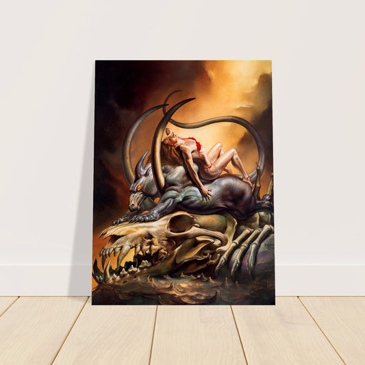 BORIS VALLEJO WOMAN AND MONSTER POSTER – FANTASY DEMON 1996 Wall Art Decor 2