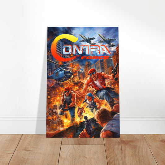 Contra Force Poster NES Game Cover Art Explosive Retro Action Shooter Scene 2
