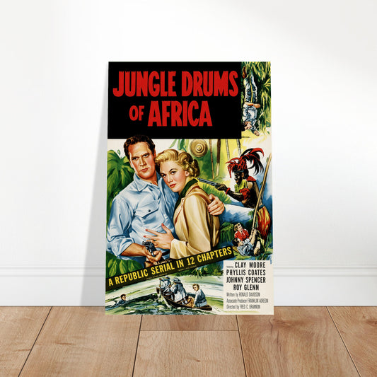 Jungle Drums of Africa 1953 Movie Poster – Vintage Serial Adventure Art Print 2