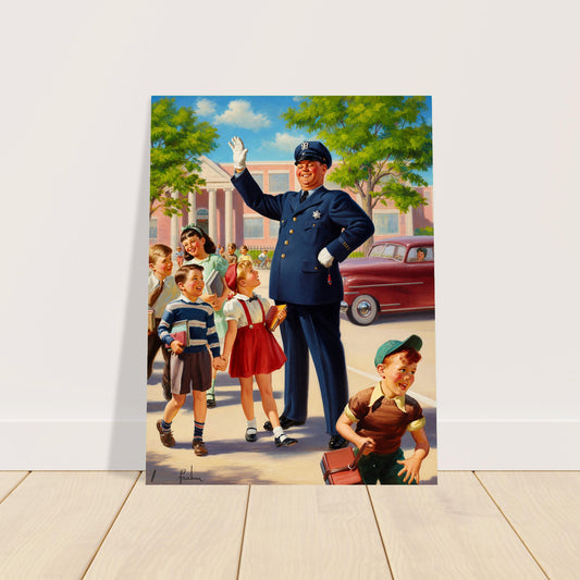 Art Frahm Safety Series: The Crossing Guard 1958 Poster Wall Art Decor 2