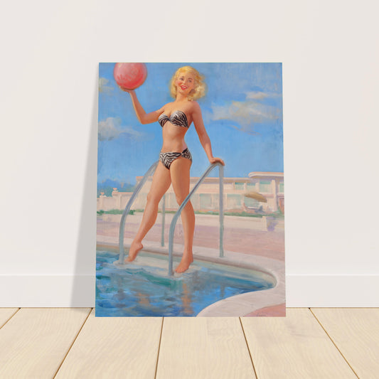 Art Frahm Bathing Beauty with Beach Ball Poster 1950 Wall Art Decor 2
