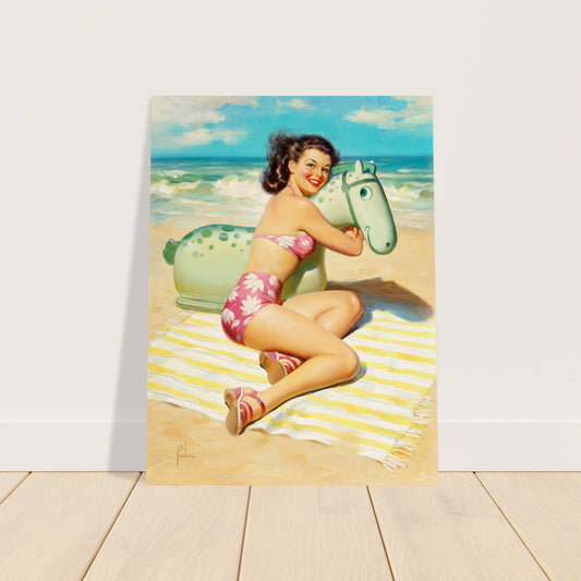 Art Frahm Girl with Beach Toy (1950) Vintage Poster 2