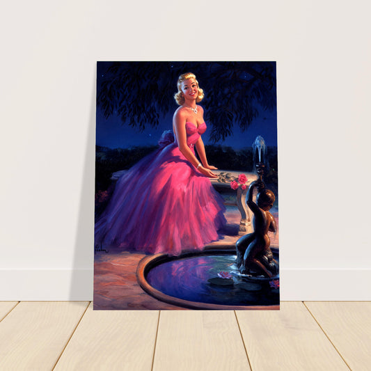 The Pink Dress by Art Frahm 1950 Poster – Vintage Pin-Up Art Wall Art Decor 2