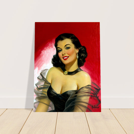 Art Frahm Woman Against Red 1950 Poster – Vintage Pin-Up Art Wall Art Decor 2