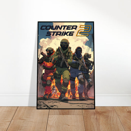 COUNTER STRIKE 2 ANIME STYLE TACTICAL SQUAD GAMING ART POSTER - MANGA STYLE - HD 2