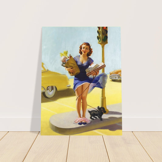 No Time to Go by Art Frahm 1955 Poster – Retro Pin-Up Woman Wall Art Decor 2