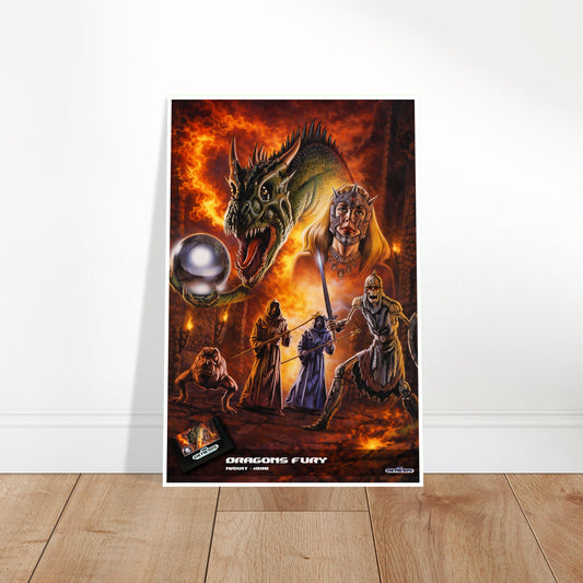 Dragons Fury Poster - 1990 Pinball Fantasy Cover Art Print 2