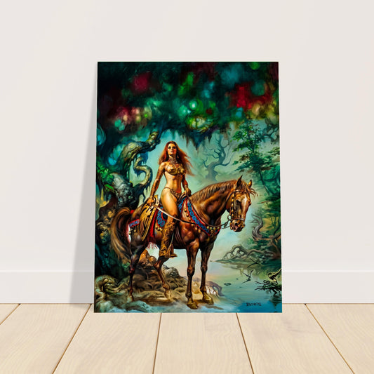 Boris Vallejo Fantasy Warrior Woman Poster 1978 – Demon Horse Art Wall Art Decor 2