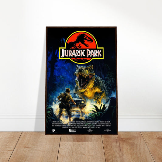Jurassic Park Classic Movie Poster - 24x36 Framed Premium Wall Art 2
