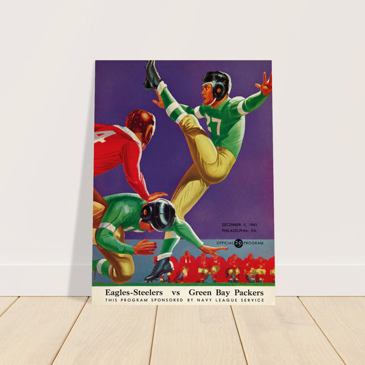 Vintage Football Poster 1943 Eagles-Steelers Green Bay Packers Wall Art Decor 2