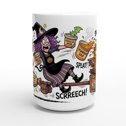 Broom Zoom Delivery Funny Witch Halloween Ceramic Coffee Mug 2