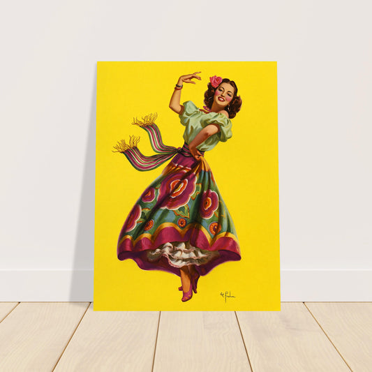 The Fiesta Dancer by Art Frahm (1950) Poster – Vintage Pin-Up Wall Art Decor 2