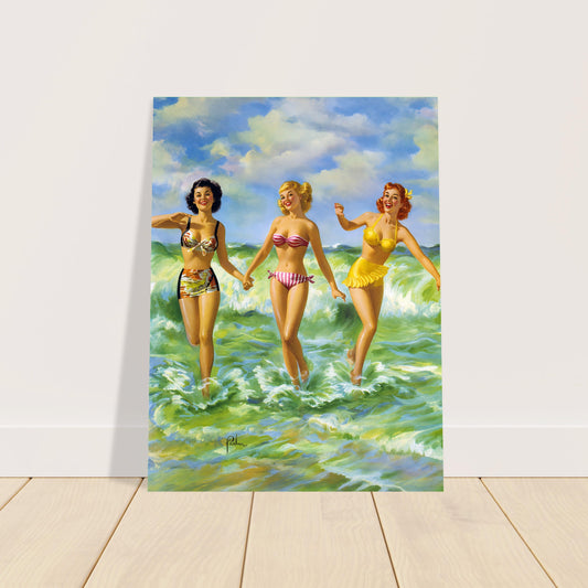 Sea Nymphs by Art Frahm 1950 Poster – Vintage Beach Beauties Wall Art Decor 2