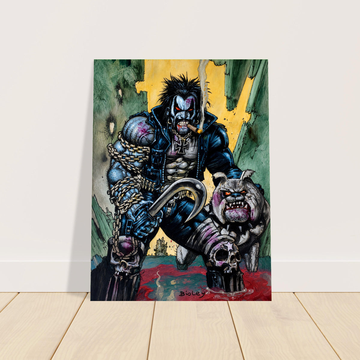 SIMON BISLEY LOBO 002 POSTER – ULTRA VIOLENT ANTI-HERO WITH DEMON DOG 2