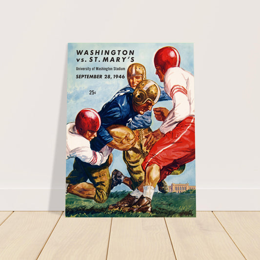 Vintage College Football Poster – Washington vs St. Mary's 1946 Wall Art Decor 2