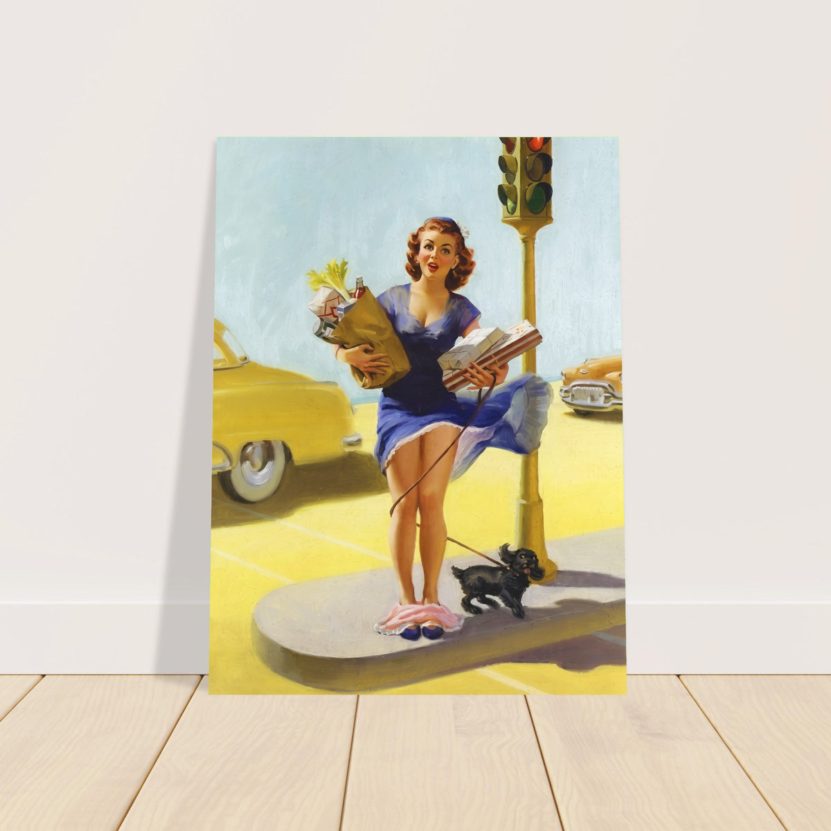 No Time to Go by Art Frahm 1955 Poster – Retro Pin-Up Woman Wall Art Decor 2