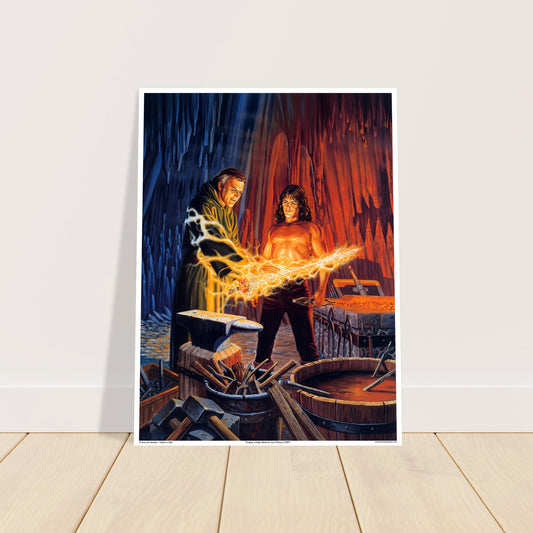 Forging a Magic Blade - Swordsmith Scene by Larry Elmore (1987) 2