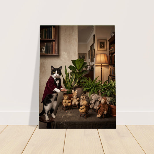 Cat with Teddy Bears Poster – Cozy Library Scene, Whimsical Nursery Wall Art 2