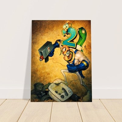 Earthworm Jim 2 Promotional Poster – Retro Video Game Art 1995 Wall Art Decor 3