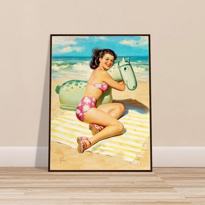 Art Frahm Girl with Beach Toy (1950) - Framed Poster 2