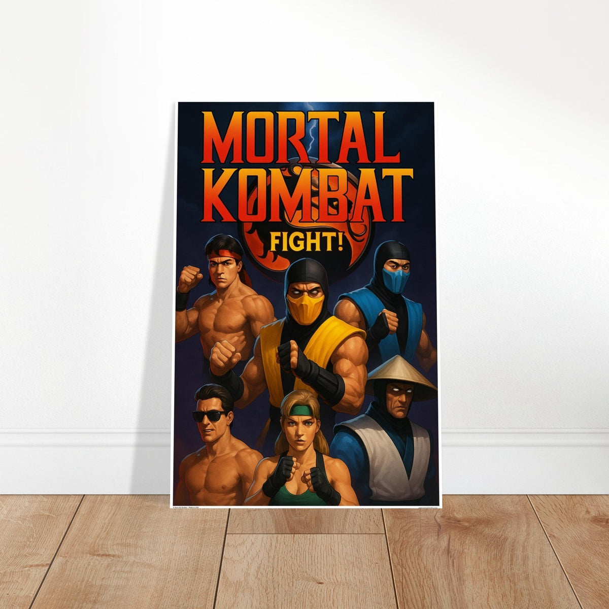 MORTAL KOMBAT POSTER - FIGHT SCORPION SUB ZERO RAIDEN JOHNNY CAGE SONYA ART 2