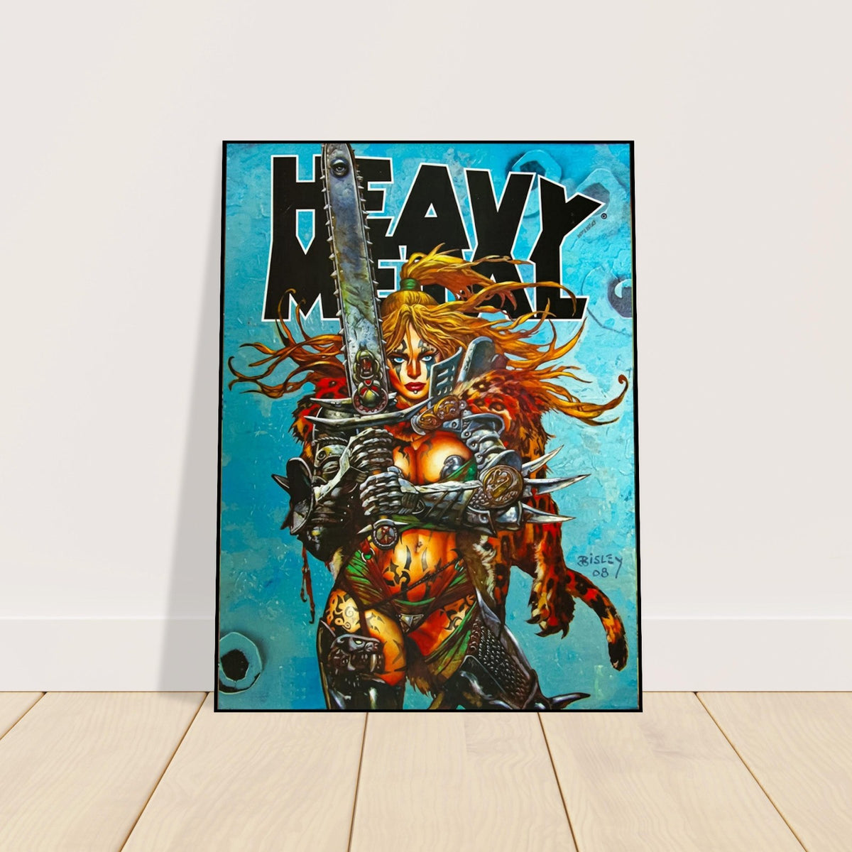 SIMON BISLEY HEAVY METAL V35 #7 POSTER – FEMALE WARRIOR WITH CHAINSAW COVER 2