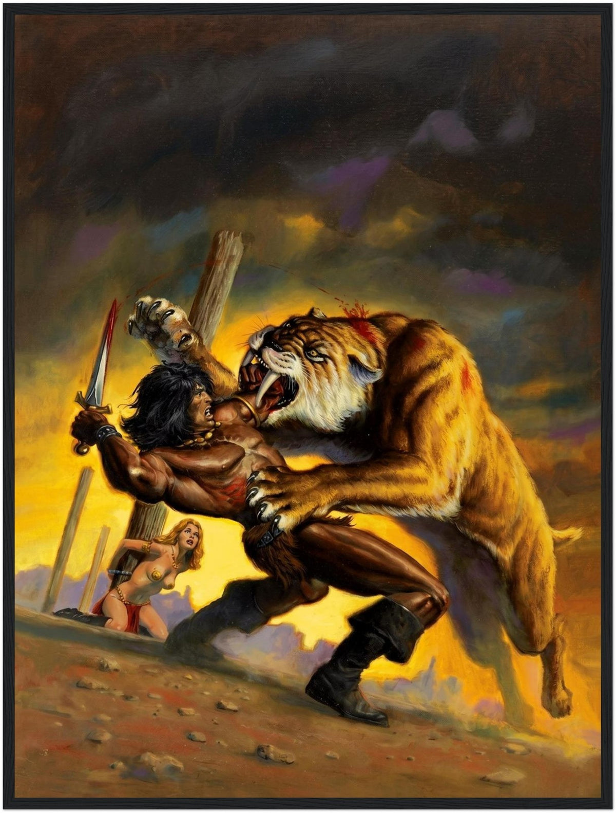 Savage Sword of Conan #27 Cover by Bob Larkin (1978) - Framed Poster 24in x 32in 2