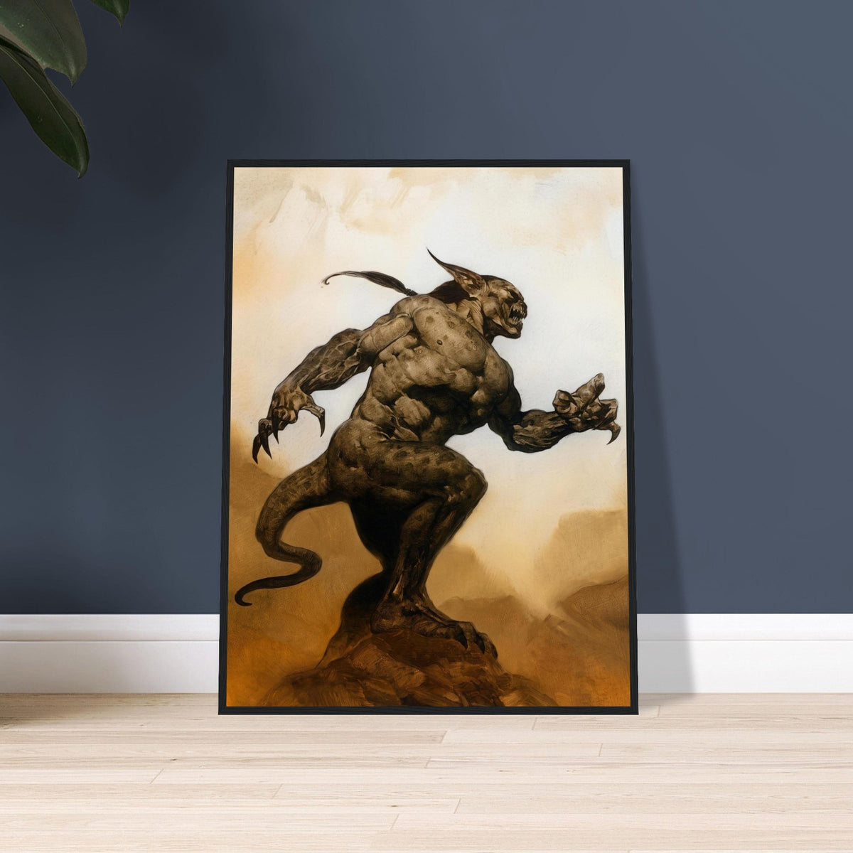 Demon of the Earth by Gerald Brom (1995)- Framed Poster 24in x 32in 2