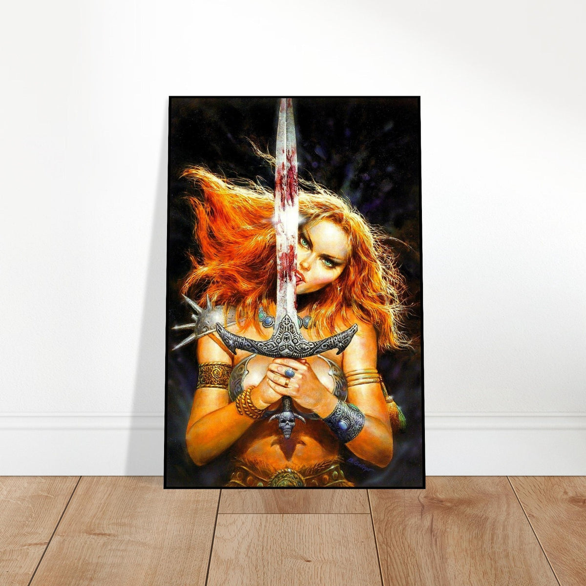BLAS GALLEGO POSTER BLOOD SWORD BARBARIAN WOMAN WARRIOR FANTASY PINUP ART 2