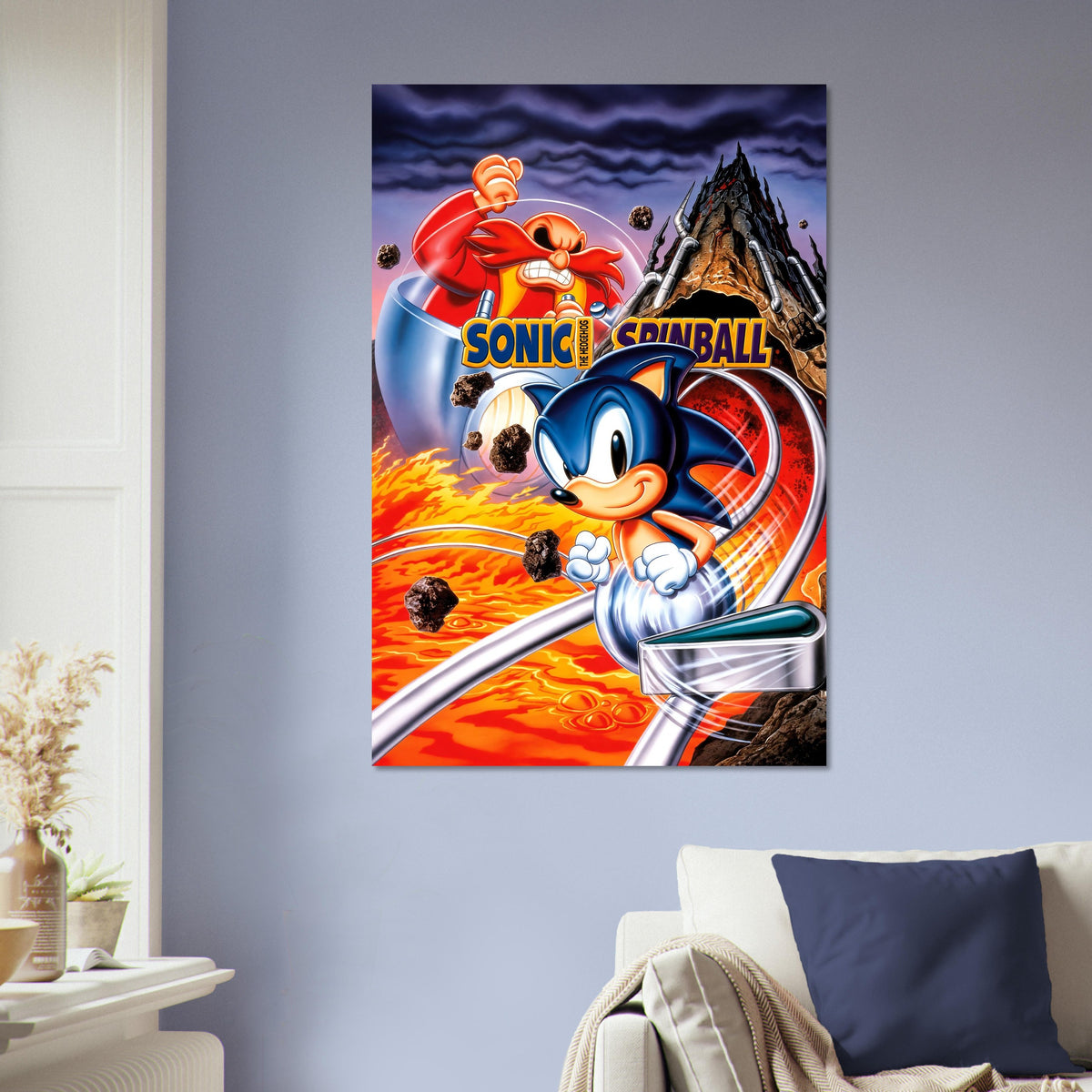 Sonic Spinball Poster – Blue Hedgehog Video Game Art 1993 Wall Art Decor 5