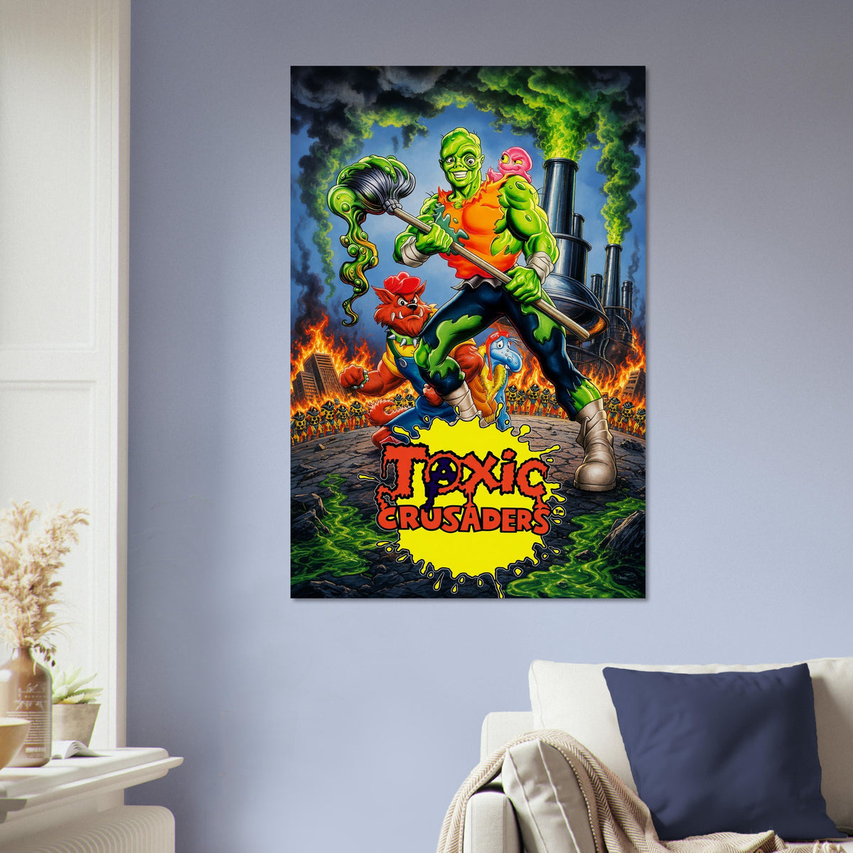 Toxic Crusaders Poster – Retro Action Hero Green Warrior Art Wall Art Decor 5