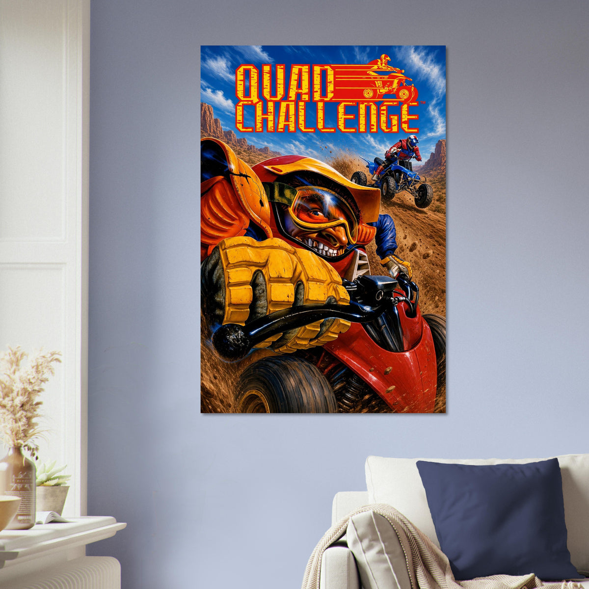 Quad Challenge Poster – Desert ATV Racing Action Art Wall Art Decor 5