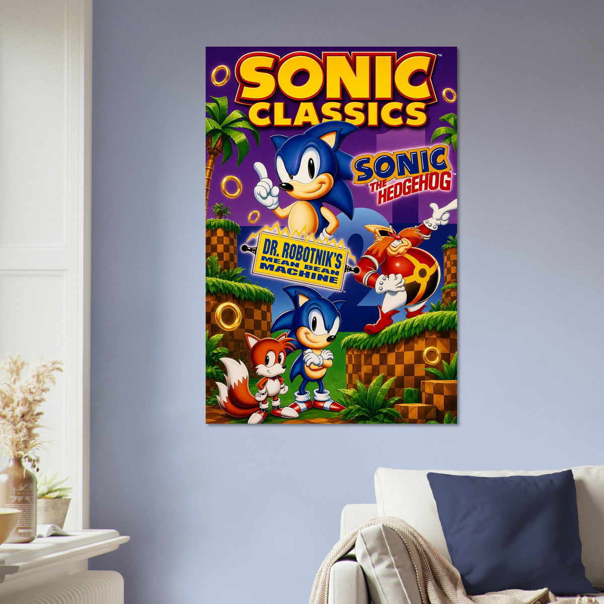 Sonic Classics Poster – Hedgehog & Dr. Robotnik's Mean Machines Wall Art Decor 5
