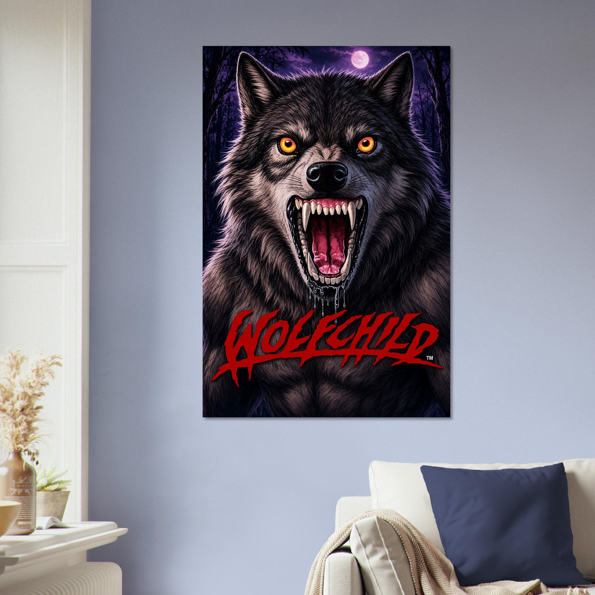 Wolfchild Poster – Fierce Wolf Horror Art Retro Gaming Wall Art Decor 5