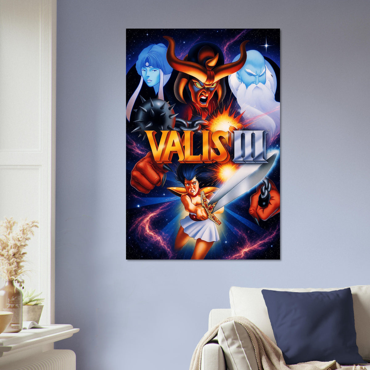 VALIS III Poster – Demon Warrior Fantasy Video Game Art Wall Art Decor 5