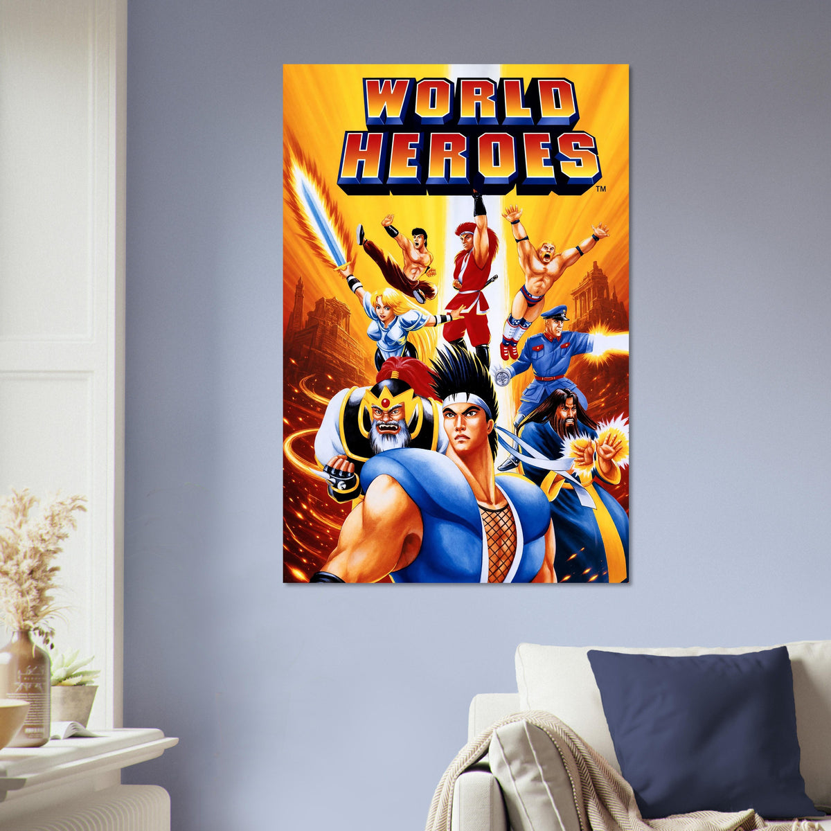 World Heroes Arcade Game Poster – Retro Fighting Game Art Wall Art Decor 5
