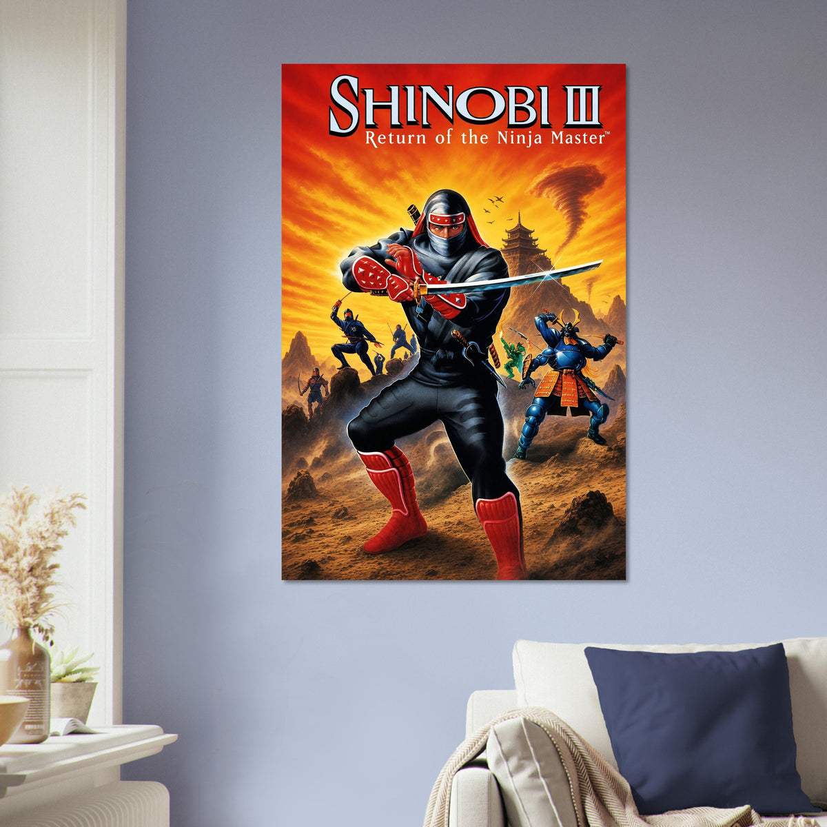 Shinobi III Ninja Master Poster – Red Warrior Action Game Art Wall Art Decor 5
