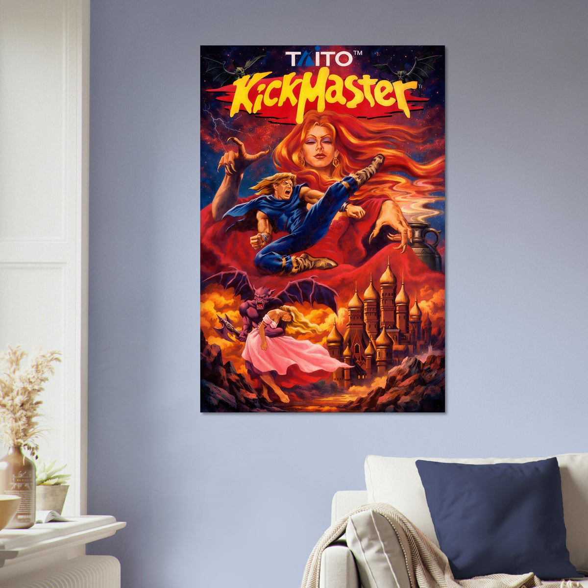 KICKMASTER POSTER NES GAME COVER ART VINTAGE MAGIC MARTIAL ARTS FANTASY 5