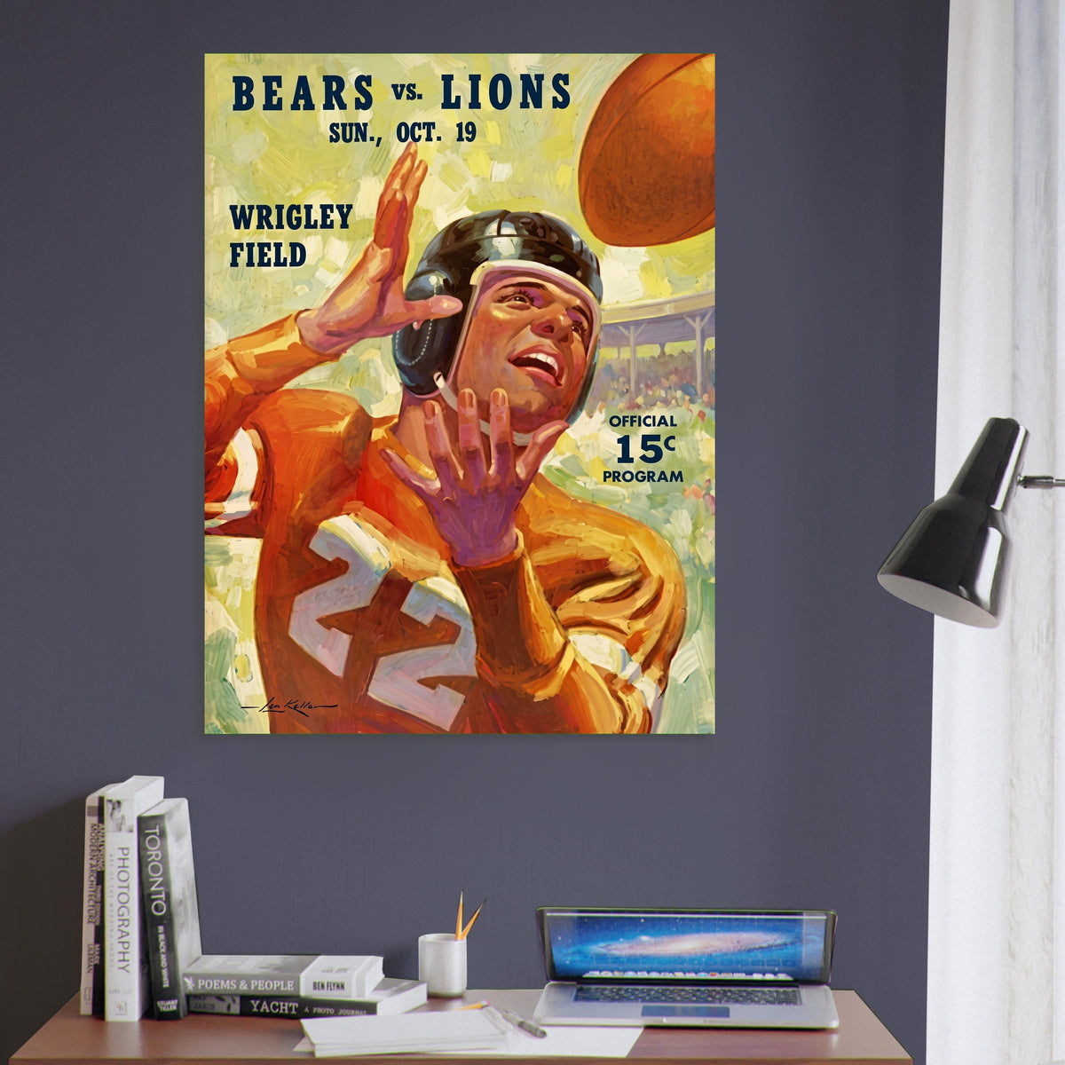 1941 Chicago Bears vs Detroit Lions Football Program Poster Wrigley Field Art 6