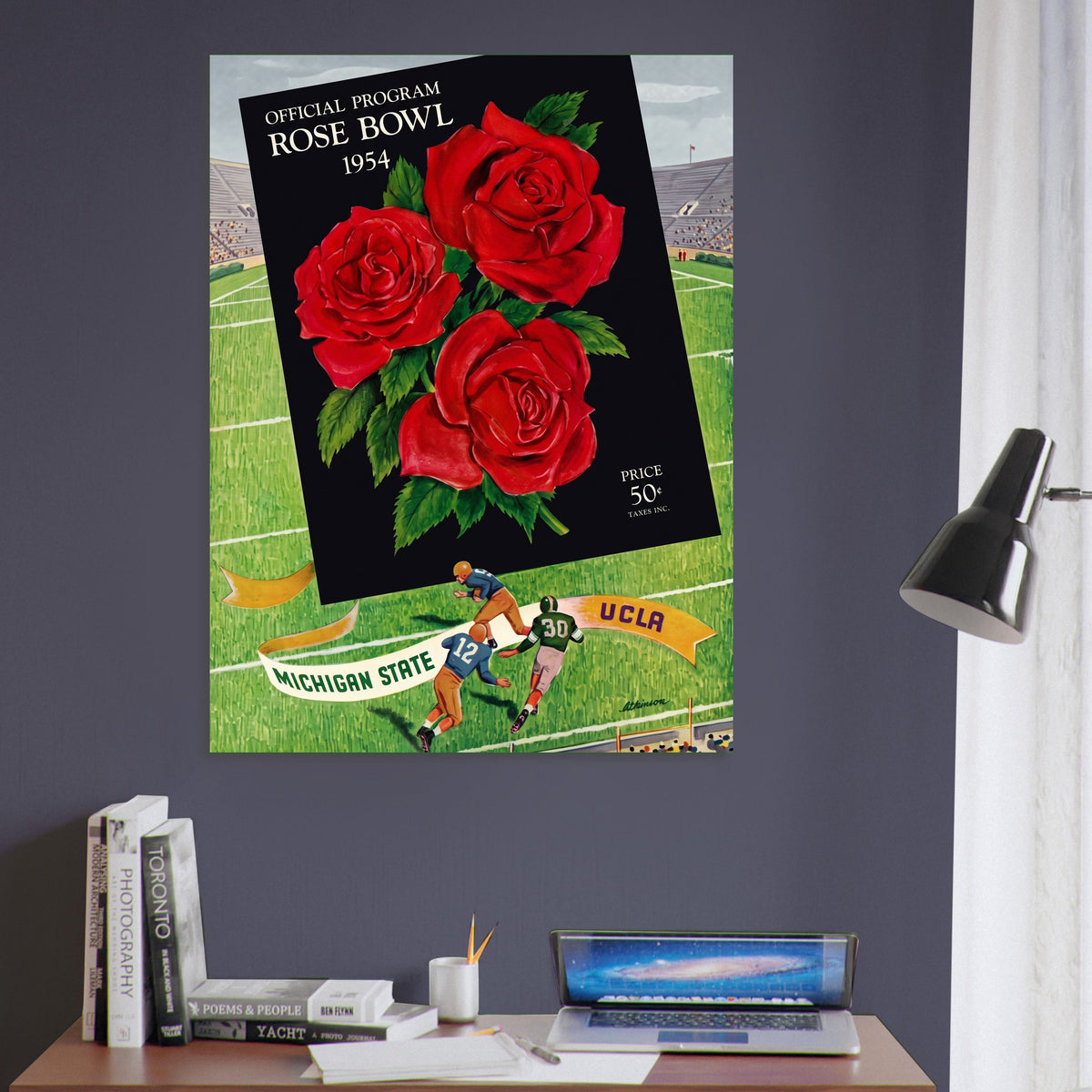 Rose Bowl 1954 College Football Poster – Michigan State vs UCLA Wall Art Decor 6