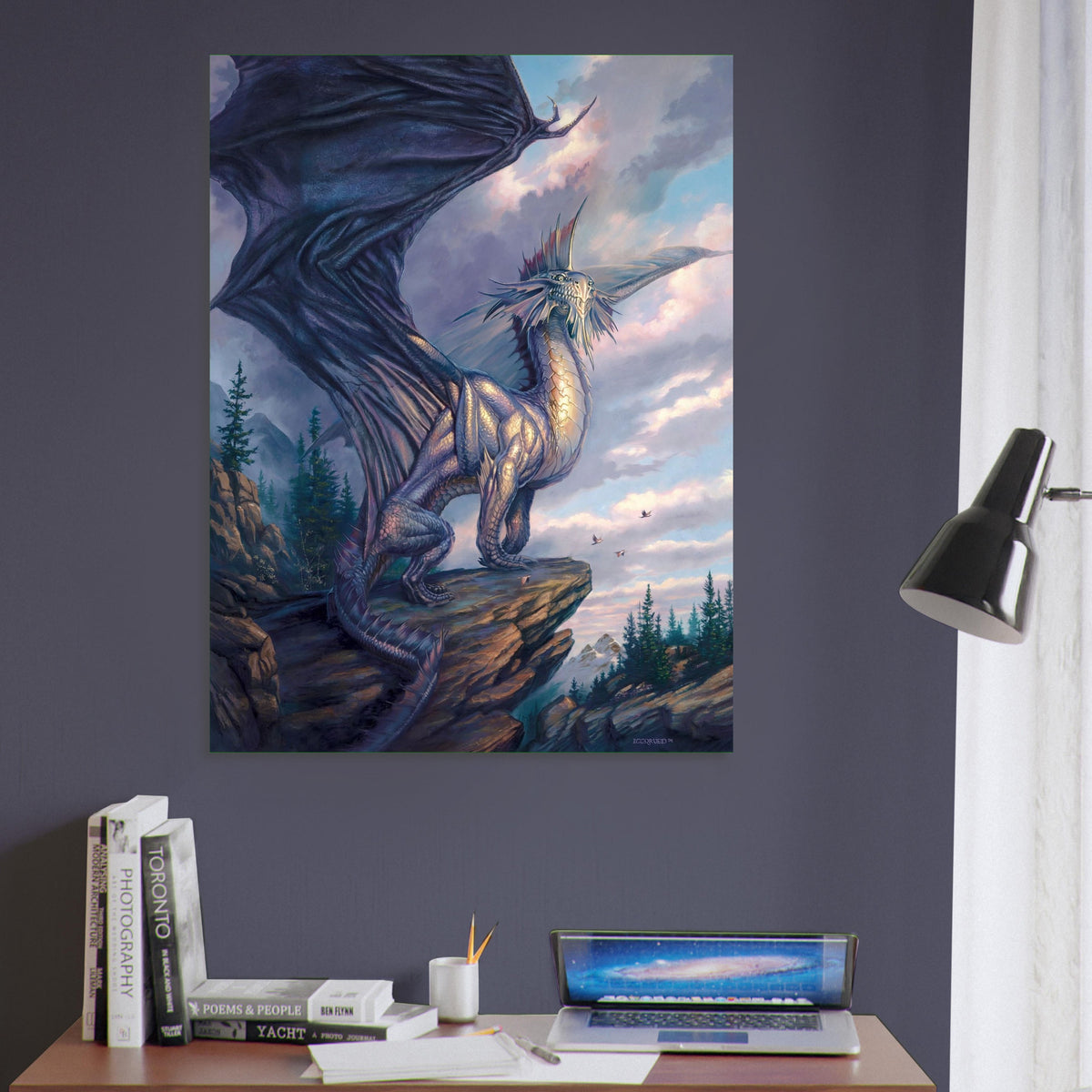 Silver Dragon Poster – Todd Lockwood Dungeons & Dragons Fantasy Art Print 2001 6