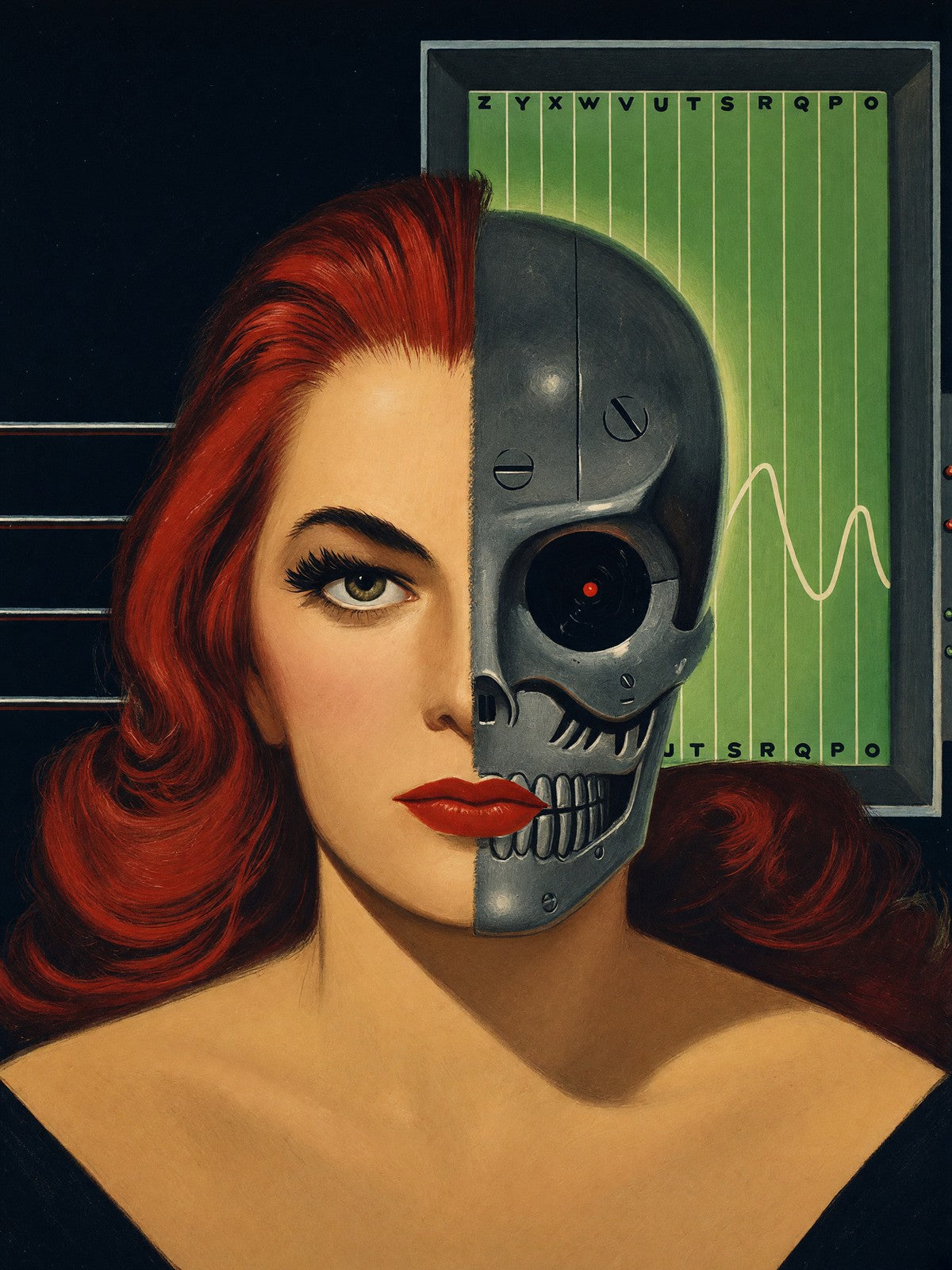 The Iron Virgin by Edward Valigursky 1956 Poster – Retro Sci-Fi Wall Art Decor