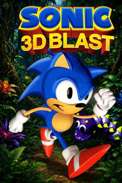 Sonic 3D Blast Poster – Blue Hedgehog Video Game Art Wall Art Decor