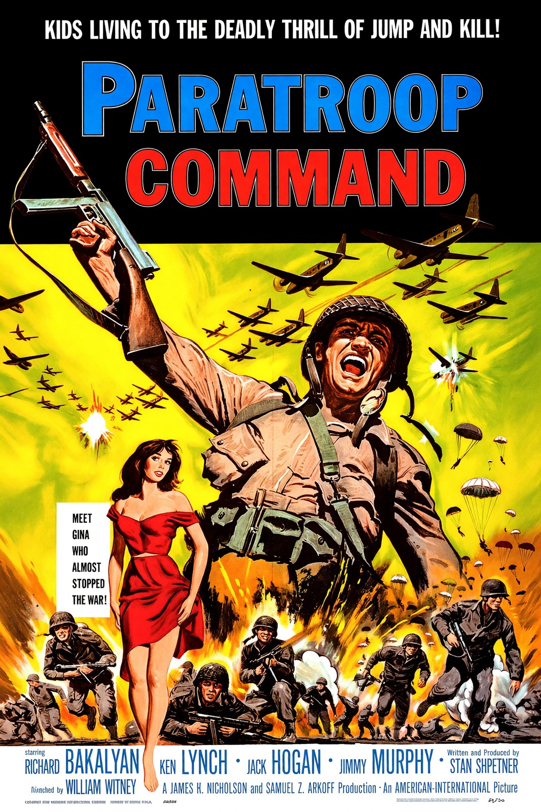 Paratroop Command 1959 Movie Poster – War Action Film Classic Wall Art Decor