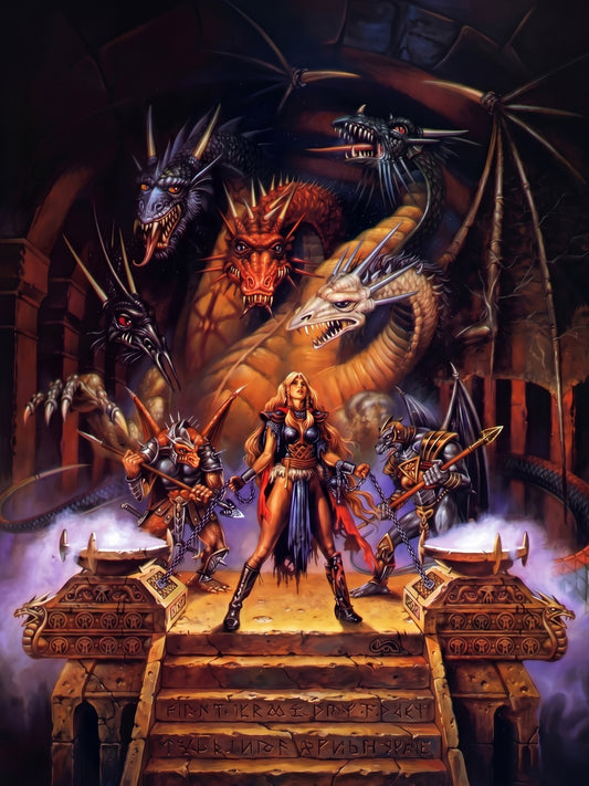DRAGONS OF TRIUMPH BY CLYDE CALDWELL POSTER D&D FANTASY WALLART SHARP-DETAIL